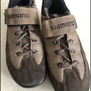 Shimano Tan and Brown Men's Cycling Shoes With Cleats Mens Size 5